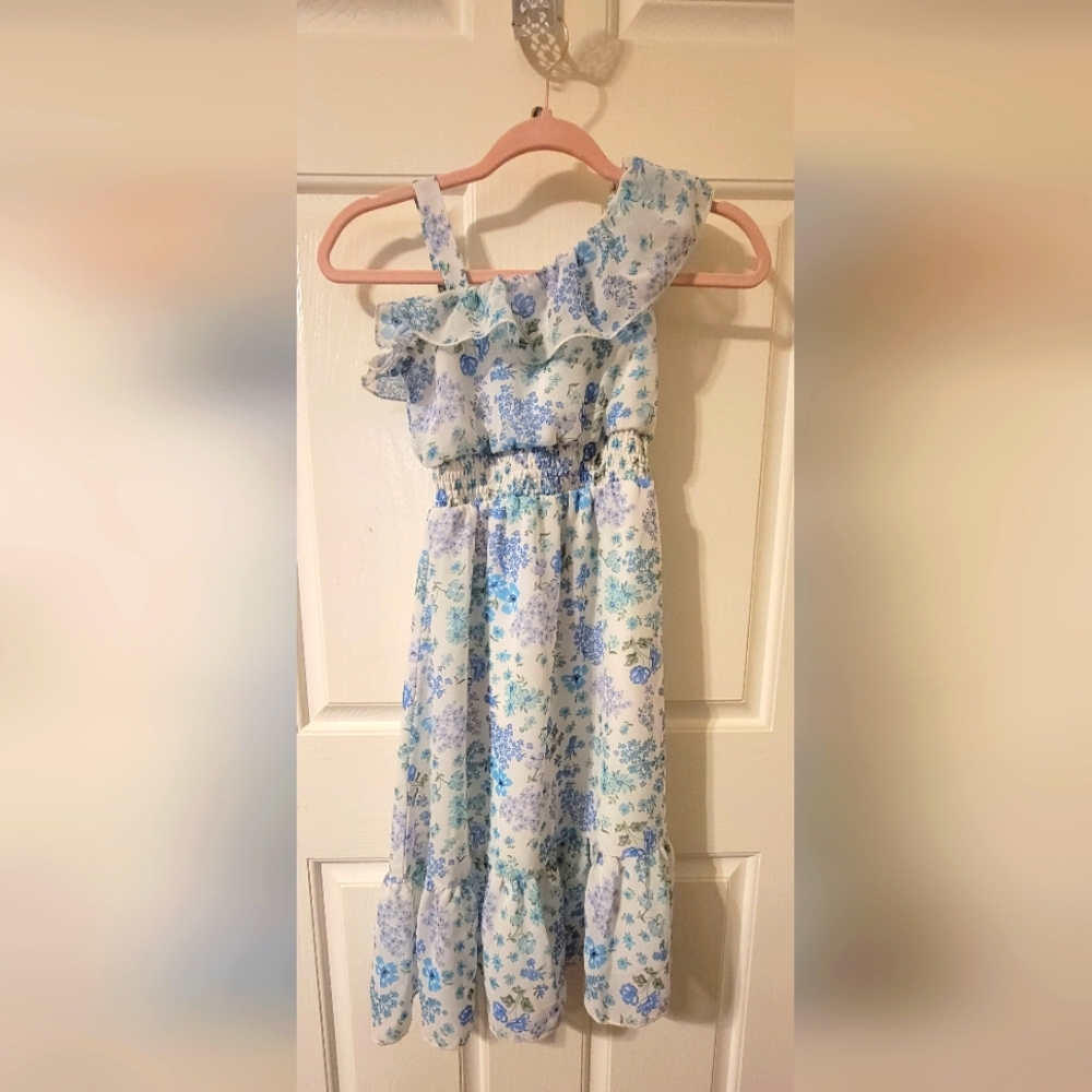 Zenzi Girls Blue Floral Dress